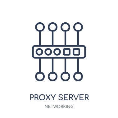 proxy sunucu simgesi. proxy sunucu doğrusal sembol tasarımı ağ koleksiyonundan. Beyaz arka plan üzerinde basit anahat öğesi vektör çizim.