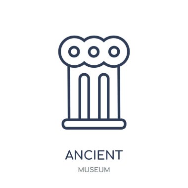 Antik kutsal kişilerin resmi. Eski doğrusal simgesi tasarım Müzesi koleksiyonundan. Beyaz arka plan üzerinde basit anahat öğesi vektör çizim.