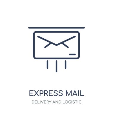 Posta simgesini hızlı. Hızlı teslimat ve lojistik toplama posta doğrusal sembolü tasarım.