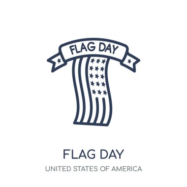 bayrak günü simgesi. bayrak günü doğrusal sembolü tasarım Amerika Birleşik Devletleri koleksiyonundan. Beyaz arka plan üzerinde basit anahat öğesi vektör çizim.