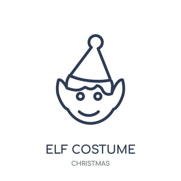 Icône Costume Elfe Elfe Costume Conception Symbole Linéaire Collection Noël — Image vectorielle