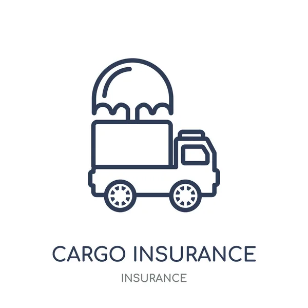 Icona Dell Assicurazione Del Carico Cargo Insurance Disegno Simbolo Lineare — Vettoriale Stock