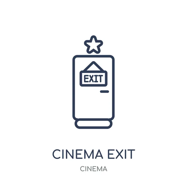 Icona Uscita Cinema Disegno Simbolo Lineare Uscita Cinema Dalla Collezione — Vettoriale Stock