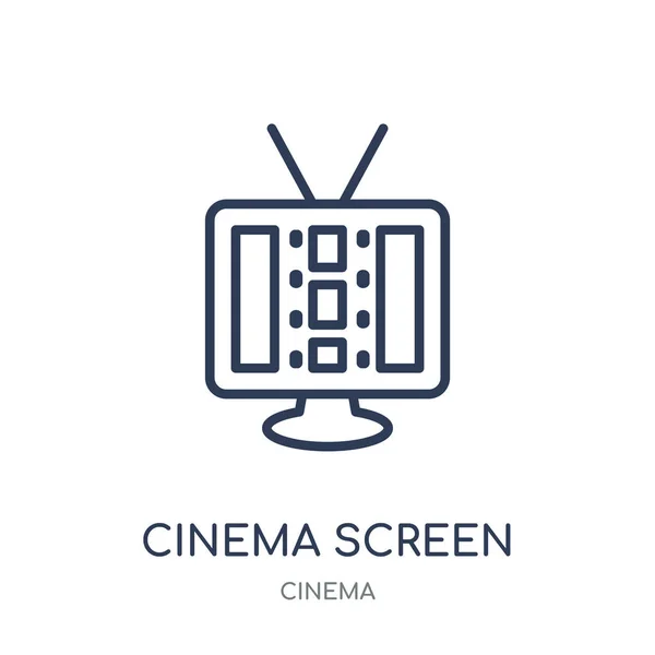 시네마 스크린 아이콘입니다 시네마 컬렉션에서 시네마 스크린 디자인입니다 배경에 간단한 — 스톡 벡터