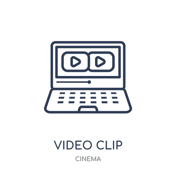 Icône Clip Vidéo Clip Vidéo Design Symboles Linéaires Collection Cinema — Image vectorielle