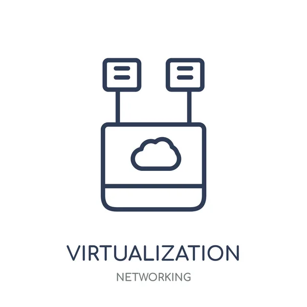 Ikona Virtualizace Návrh Lineární Symbol Virtualizace Sítě Kolekce Jednoduchý Přehled — Stockový vektor