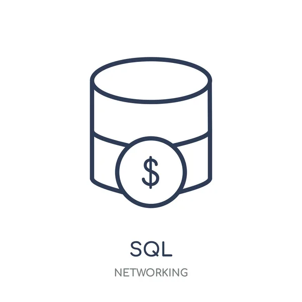 Піктограма Площі Дизайн Лінійного Символу Sql Колекції Networking Проста Контурна — стоковий вектор