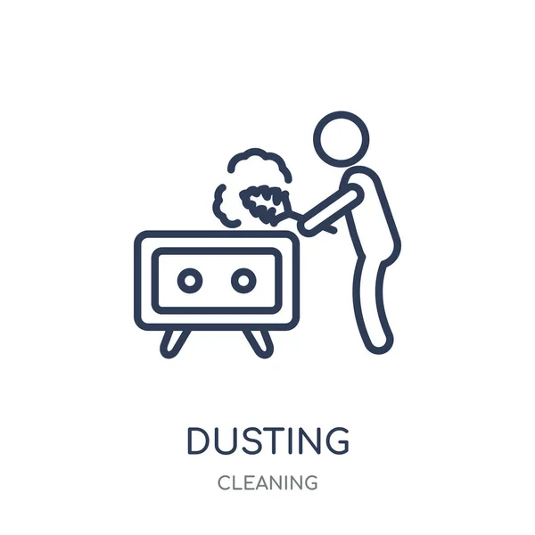 Pictograma Dusting Dusting Design Simbol Liniar Din Colecția Curățare Element — Vector de stoc