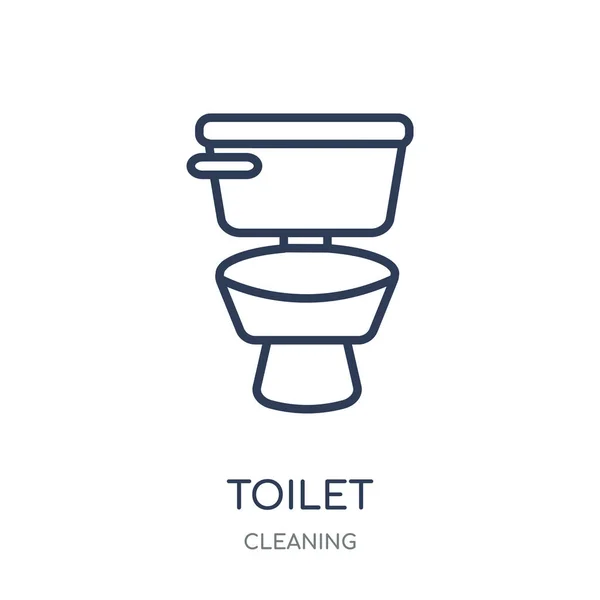 厕所图标 厕所线性符号设计从清洁收集 简单的大纲元素向量例证在白色背景 — 图库矢量图片