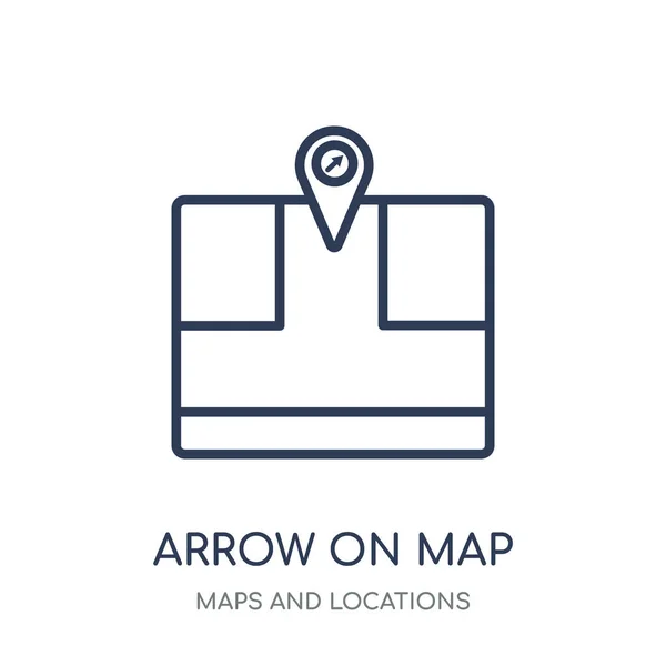Arrow Map Icon Arrow Map Linear Symbol Design Maps Locations — Stock Vector