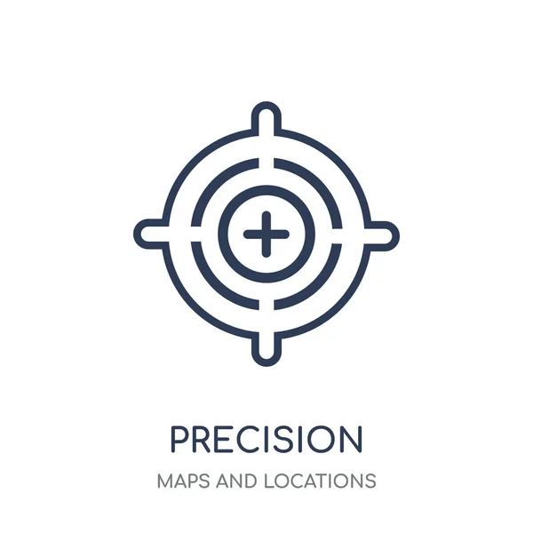 Icono Precisión Diseño Símbolos Lineales Precisión Colección Maps Locations Esquema — Vector de stock