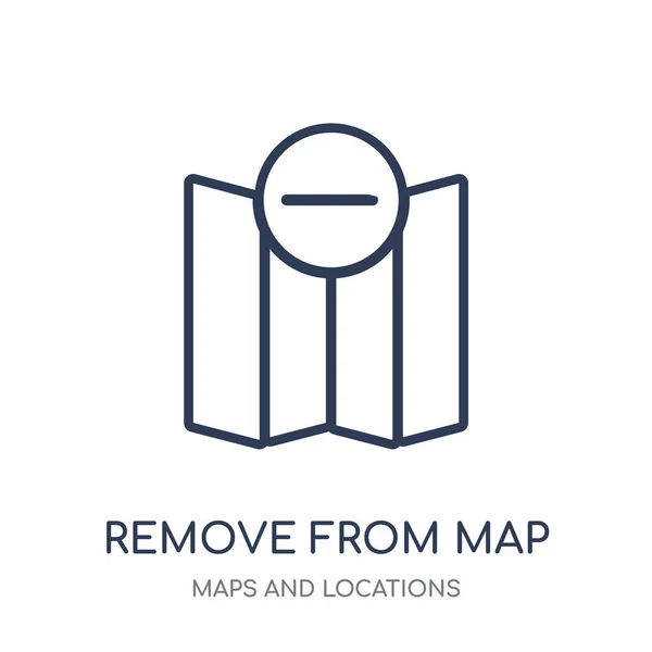 Remove Map Icon Remove Map Linear Symbol Design Maps Locations — Stock Vector