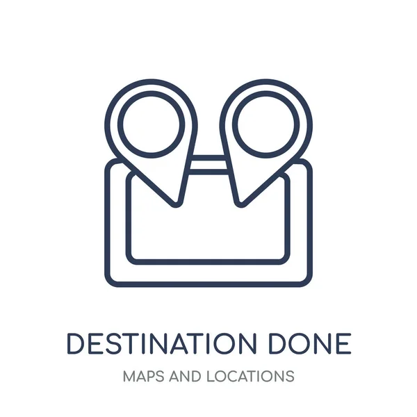 Destino Hecho Icono Destino Hecho Diseño Símbolos Lineales Colección Maps — Vector de stock