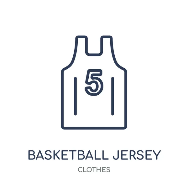 Basketball jersey icon. Basketball jersey linear symbol design from Clothes collection. Simple outline element vector illustration on white background.