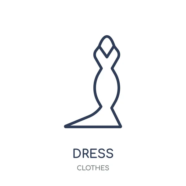 Ícone Vestido Vestido Design Símbolo Linear Coleção Roupas Desenho Simples —  Vetores de Stock