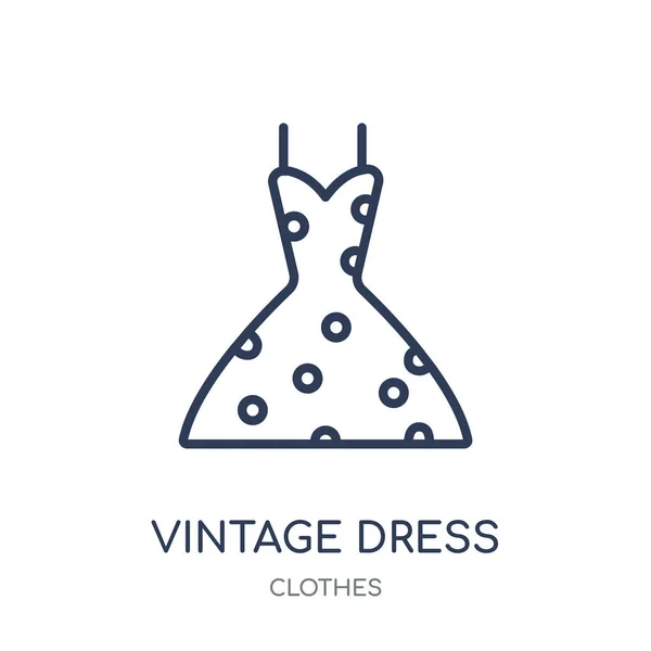 Vintage Šaty Ikona Vintage Šaty Lineární Symbol Design Kolekce Oblečení — Stockový vektor