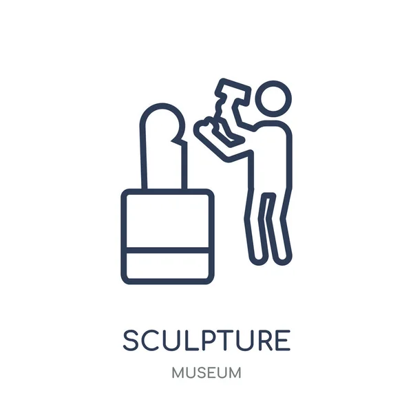 Rzeźba Ikona Rzeźba Symbol Liniowy Wzór Kolekcji Muzeum Proste Konspektu — Wektor stockowy