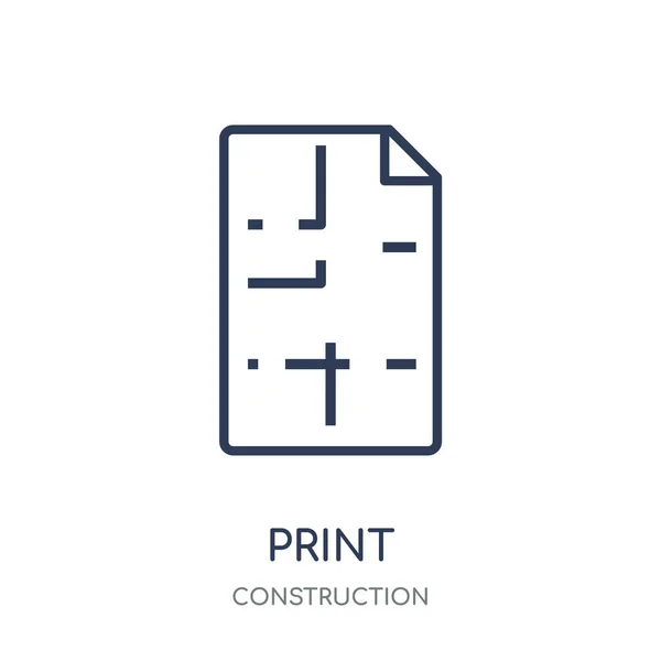 Ikona Projekt Blueprint Projekt Symbol Liniowy Kolekcji Construction Proste Konspektu — Wektor stockowy