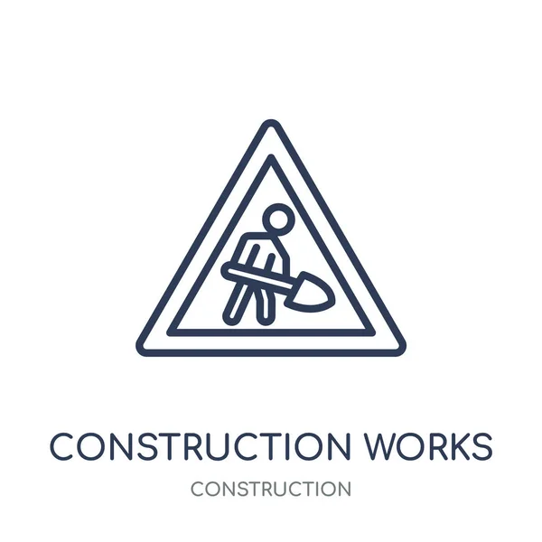 Construction Works Icon Construction Works Linear Symbol Design Construction Collection — Stock Vector