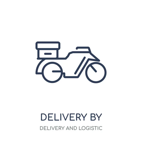 Delivery Motorcycle Icon Delivery Motorcycle Linear Symbol Design Delivery Logistic — Stock Vector