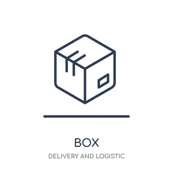 Box Symbol Lineares Symboldesign Der Box Lieferung Und Logistischer Abholung — Stockvektor