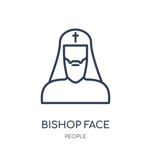Ícone Rosto Bishop Bishop Face Design Símbolo Linear Coleção Pessoas —  Vetores de Stock