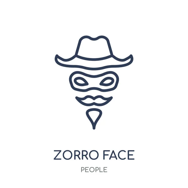 Zorro Gezicht Pictogram Zorro Gezicht Lineaire Symbool Ontwerp Uit Mensen — Stockvector