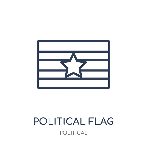 Icono Bandera Política Diseño Símbolo Lineal Bandera Política Colección Política — Vector de stock