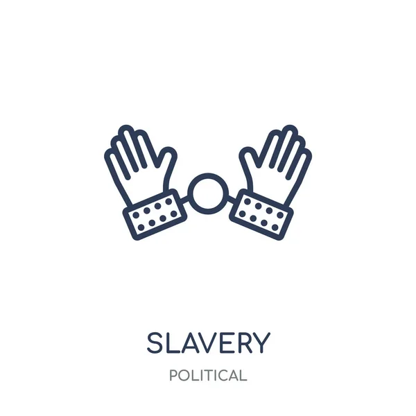 Icono Esclavitud Esclavitud Diseño Símbolo Lineal Colección Política Esquema Simple — Vector de stock