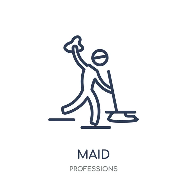 Maid icon. Maid linear symbol design from Professions collection. Simple outline element vector illustration on white background.