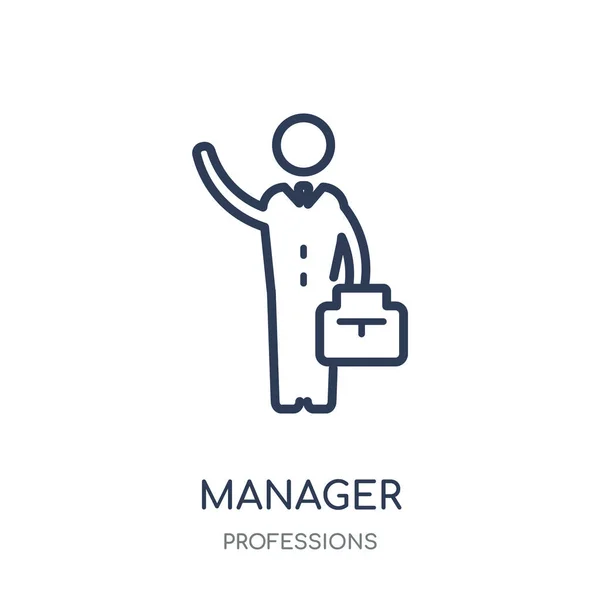 Manager Icon Manager Linear Symbol Design Professions Collection Simple Outline — Stock Vector