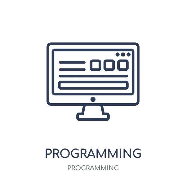 Ícone Linguagem Programação Linguagem Programação Design Símbolos Lineares Coleção Programação —  Vetores de Stock