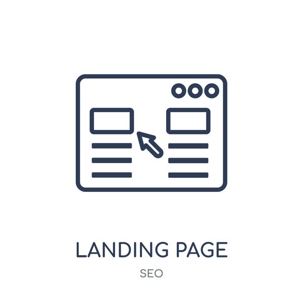 Landing page icon. Landing page linear symbol design from SEO collection. Simple outline element vector illustration on white background.