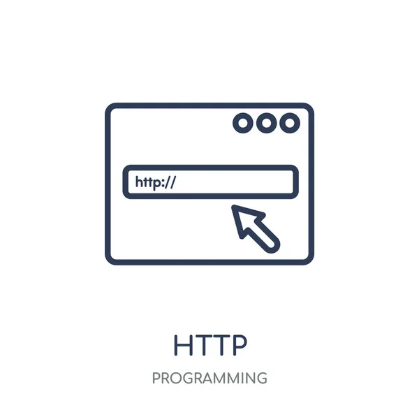 Http 从编程集合中设计出的 Http 线性符号 简单的大纲元素向量例证在白色背景 — 图库矢量图片