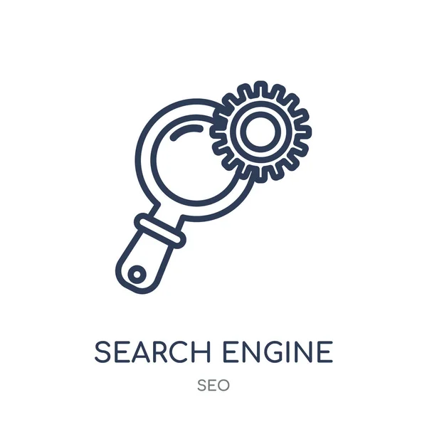 Zoekmachinepictogram Search Engine Lineaire Symbool Ontwerp Uit Seo Collectie Eenvoudig — Stockvector