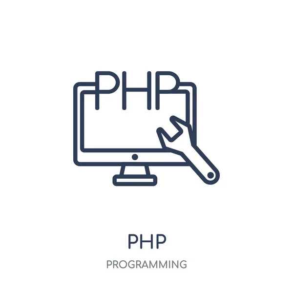 Php 从编程集合的 Php 线性符号设计 简单的大纲元素向量例证在白色背景 — 图库矢量图片