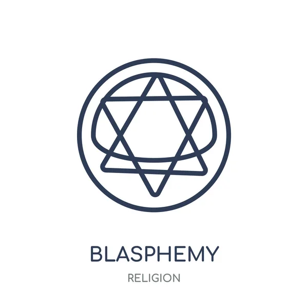 Icono Blasfemia Blasfemia Diseño Símbolo Lineal Colección Religión Esquema Simple — Archivo Imágenes Vectoriales