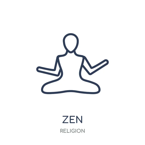 Icône Zen Symbole Linéaire Zen Collection Religion Illustration Vectorielle Éléments — Image vectorielle