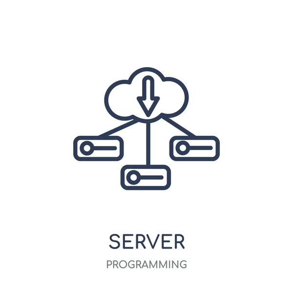 Kiszolgáló Ikonjára Szerver Lineáris Szimbólum Design Gyűjtemény Programozás Egyszerű Szerkezeti — Stock Vector