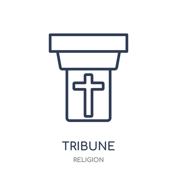 Εικονίδιο Tribune Tribune Σύμβολο Γραμμική Σχεδίαση Από Συλλογή Θρησκεία Εικονογράφηση — Διανυσματικό Αρχείο