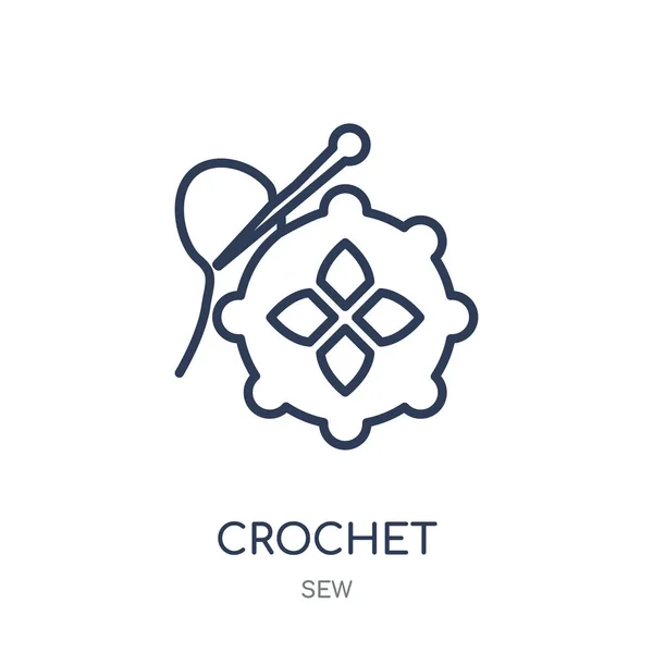 Crochet icon. Crochet linear symbol design from Sew collection. Simple outline element vector illustration on white background.