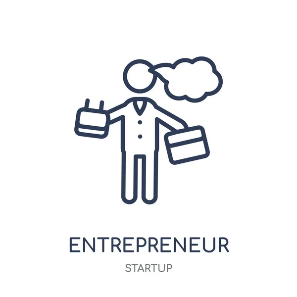Icona Dell Imprenditore Design Simboli Lineari Imprenditori Della Collezione Startup — Vettoriale Stock