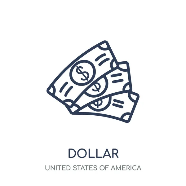 Ícone Dólar Desenho Símbolo Linear Dólar Dos Estados Unidos Coleção —  Vetores de Stock