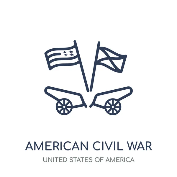 Amerikai Polgárháború Ikonra Amerikai Polgárháború Lineáris Szimbólum Tervez Ból Egyesült — Stock Vector