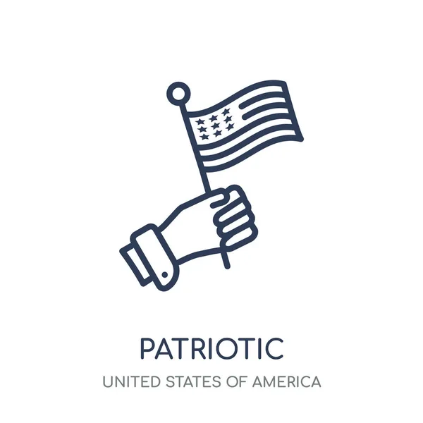 Icono Patriótico Diseño Símbolo Lineal Patriótico Los Estados Unidos América — Vector de stock