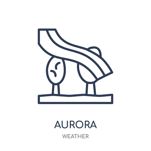 Aurora Ikona Aurora Lineární Symbol Designu Kolekce Počasí Jednoduchý Přehled — Stockový vektor