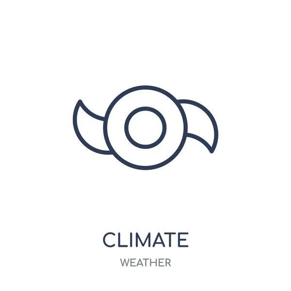 气候图标 气候线性符号设计从天气收集 简单的大纲元素向量例证在白色背景 — 图库矢量图片