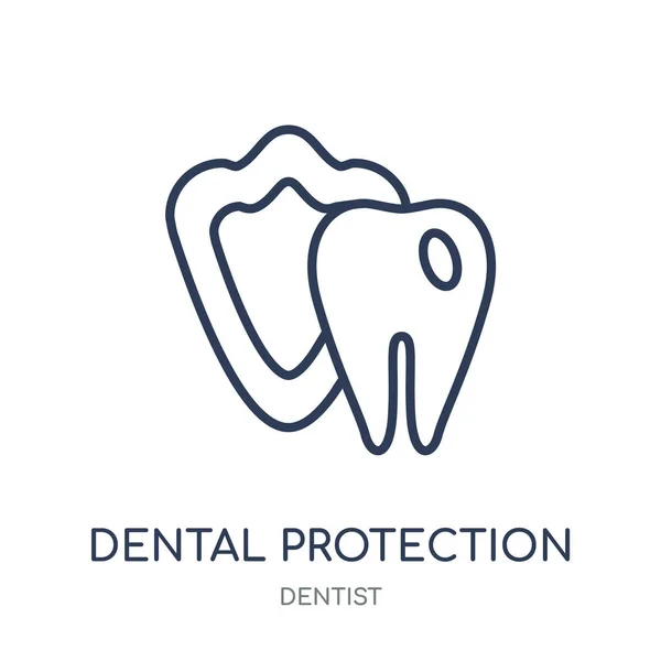 Dental Protection icon. Dental Protection linear symbol design from Dentist collection. Simple outline element vector illustration on white background.