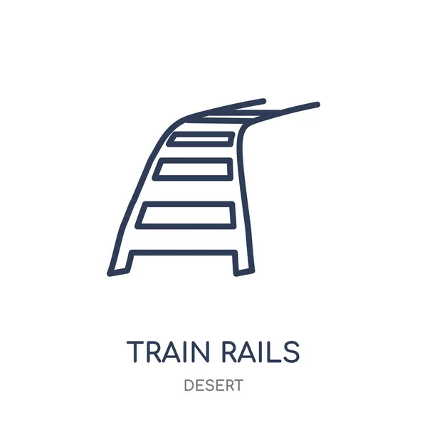 Ícone Train Rails Train Rails Design Símbolo Linear Coleção Desert — Vetor de Stock