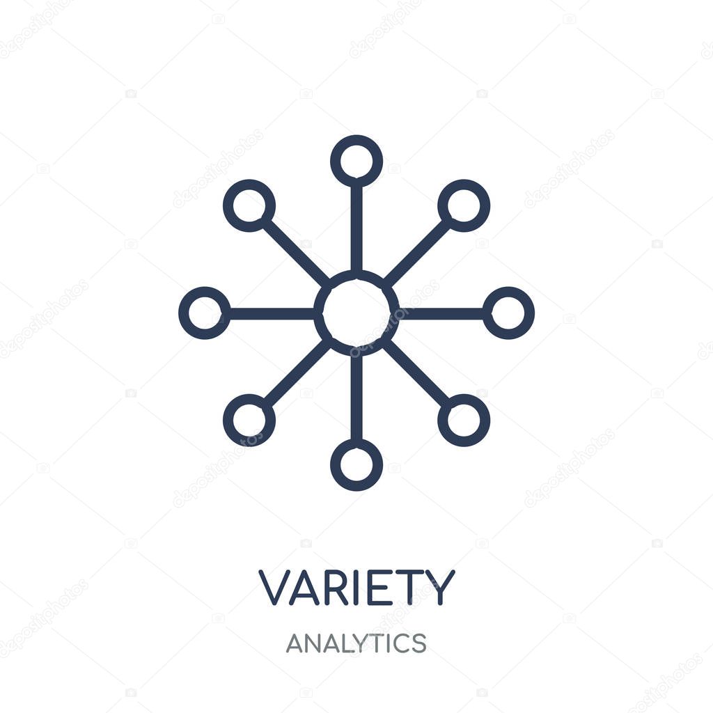 Variety icon. Variety linear symbol design from Analytics collection. Simple outline element vector illustration on white background.